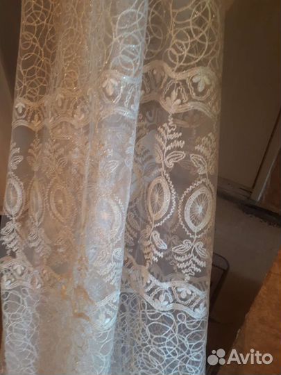 Тюль, вышивка на сетке