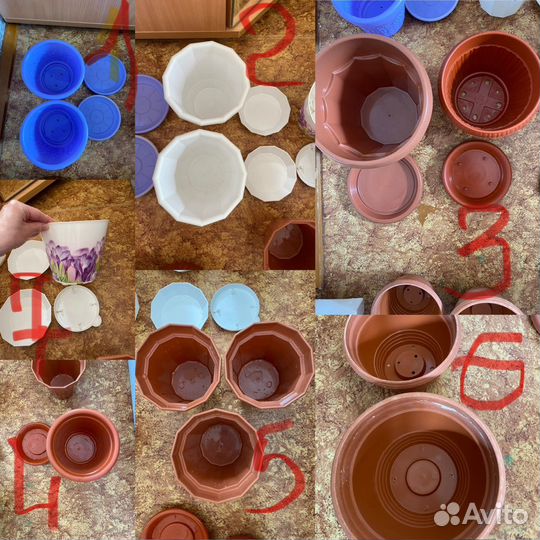 Горшки цветочные 13 штук
