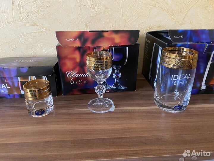 Фужеры рюмки стаканы стопки Bohemia новое