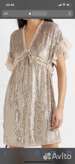 Вечернее платье needle&thread золотое