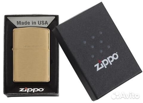 Zippo. Brushed Brass Solid Engraved. Коллекционная