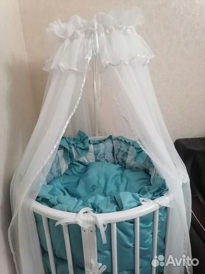 Детская кроватка 7в1 +комплект