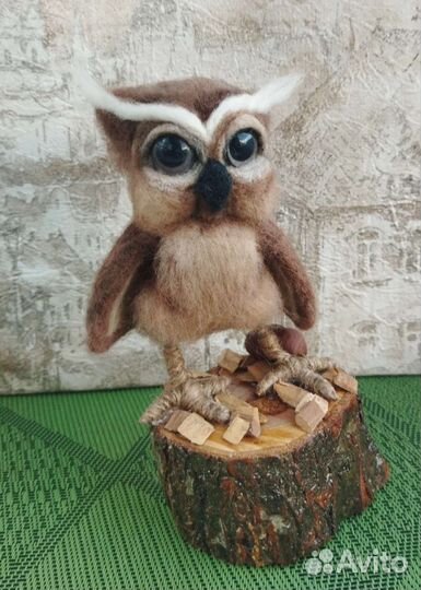 Сова игрушка из шерсти