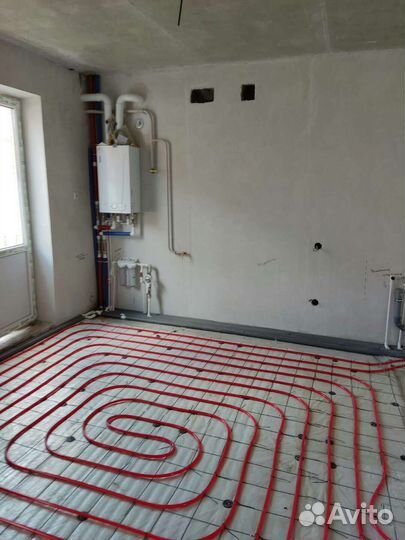 Монтаж отопления, водяной теплый пол