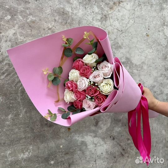 Букет из мыльных роз