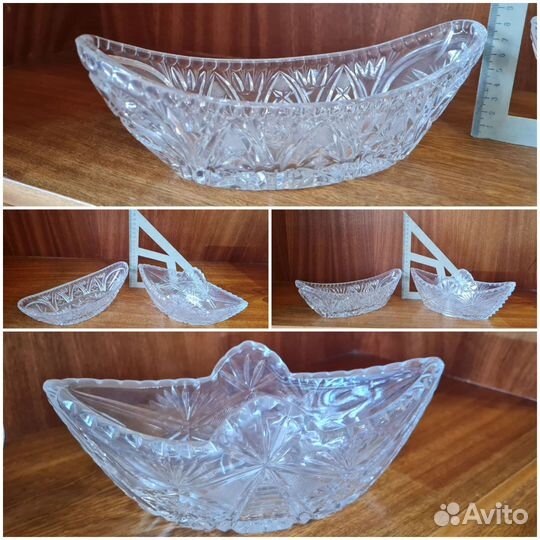 Хрустальная ваза, сахарница, салатница, пепельница