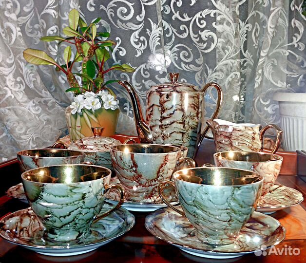 Польский кофейный фарфоровый сервиз Cmielow