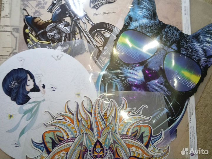 Переводки термо наклейки патчи мотоцикл кот ле