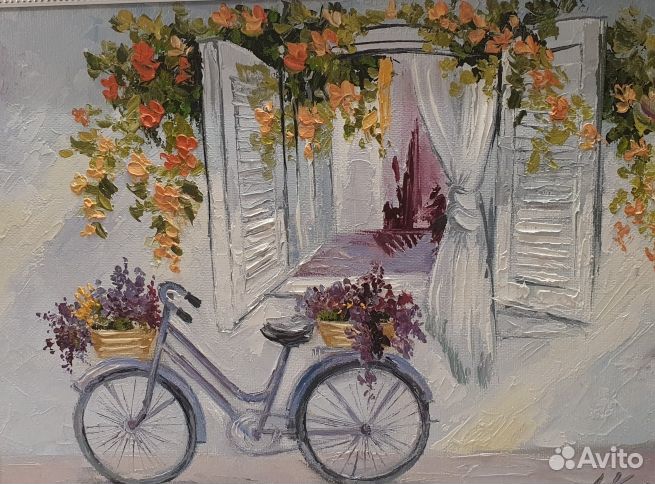 Картина новая Прованс (Велосипед с цветами)