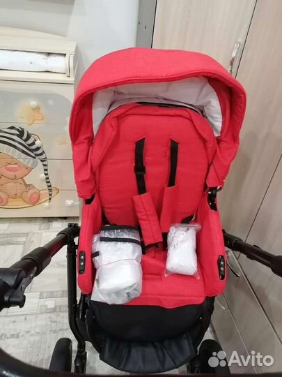 Коляска 3в1 Indigo broco F - Br 08 (красный)