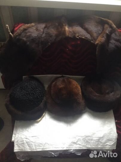 Норковые шапки и воротник лот