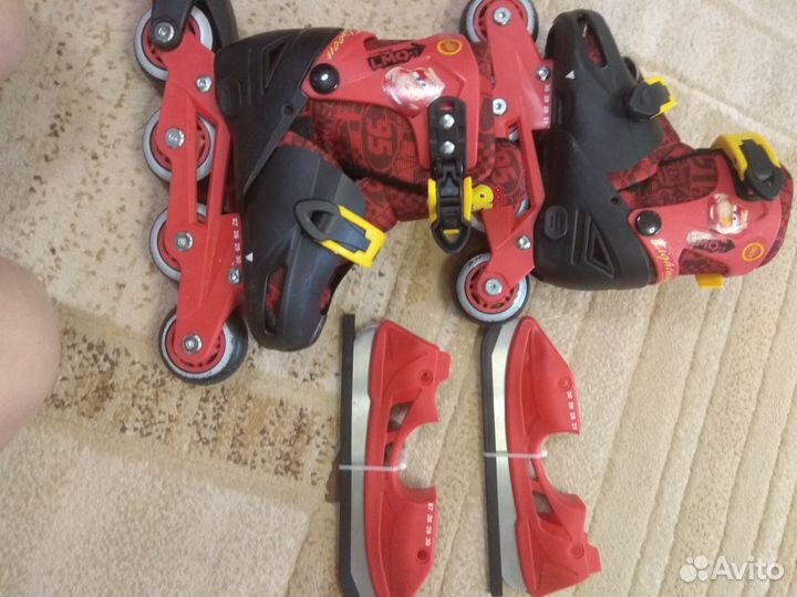 Коньки раздвижные и ролики 3 в одном