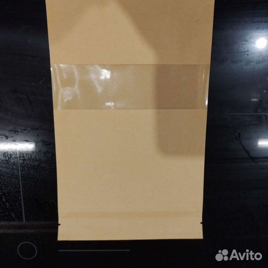 Крафт пакет Дой пак с прозрачным окном zip-lock