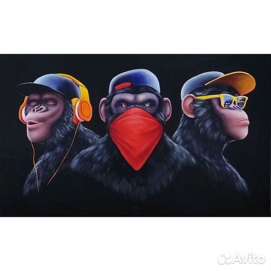 Популярная интерьерная картина 3 обезьяны