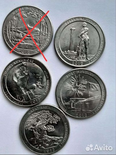 Квотеры США 25 центов (нац парки)