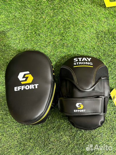 Лапа боксерская E603-2 изогнутая, кожзам, черный