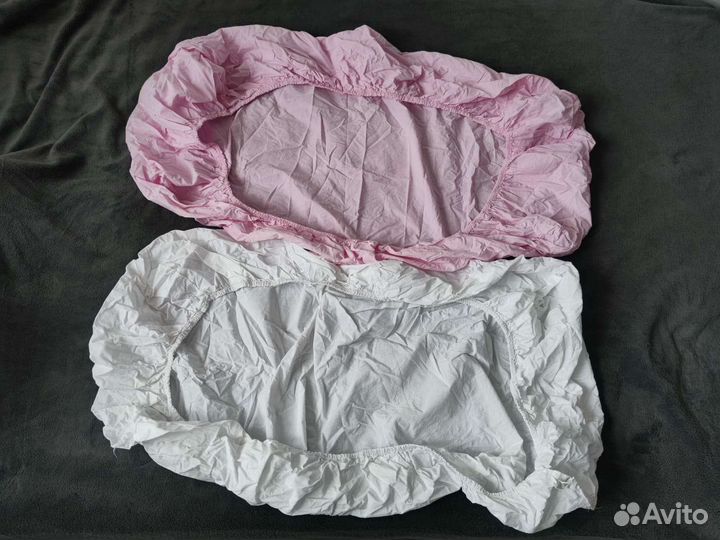 Икеа Простыня натяжная лен, 60х120 см, 2 шт