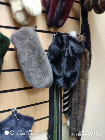 Варежки из меха норки