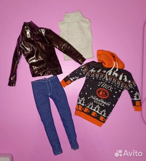 Платье, обувь, шуба для барби и кена