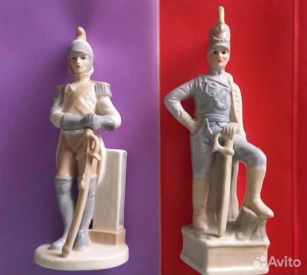 Фарфоровые статуэтки гусары солдаты германия