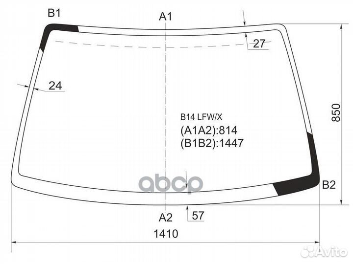 Стекло лобовое nissan sunny B14 94-98/pulsar N1