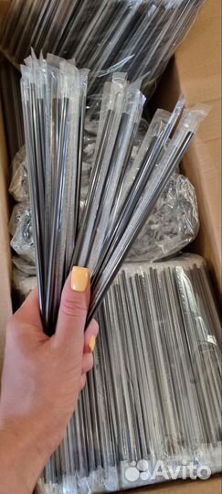 Трубочка для кофе черная в индивид упаковке 210 мм