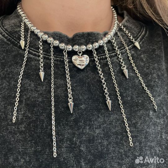 Колье чокер с цепями Pinterest Poison Drop
