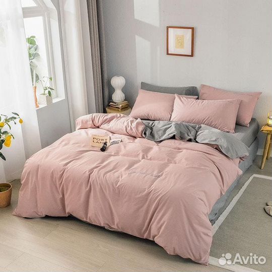 Постельное белье евро однотонное
