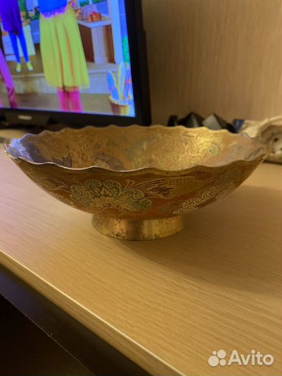 Винтажная конфетница латунь