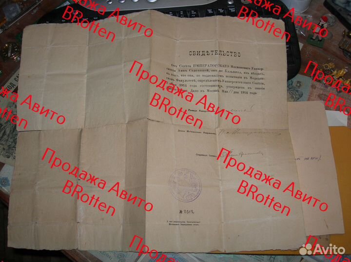 Фотография Диплом Стоматология 1914 год Институт