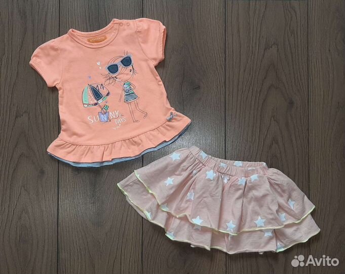 Летняя одежда вещи пакетом на девочку р.68