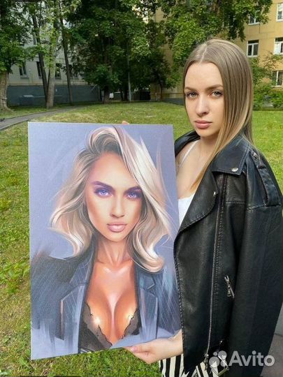 Портрет по фото на холсте,картина на холсте