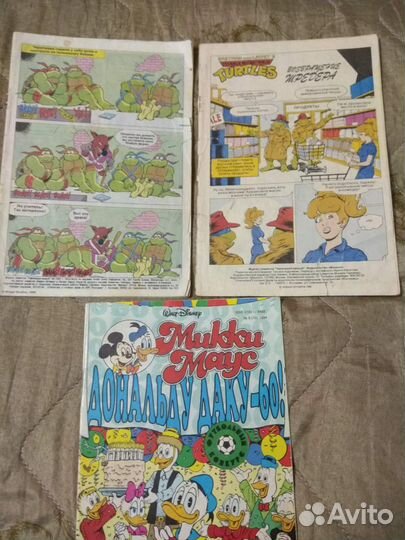 Комиксы черепашки нидзя. Дональд Дак. Мики маус