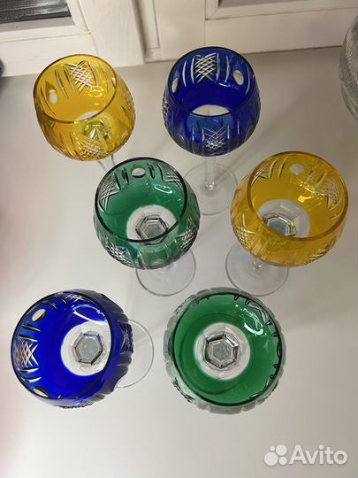 Бокалы из цветного хрусталя гдр