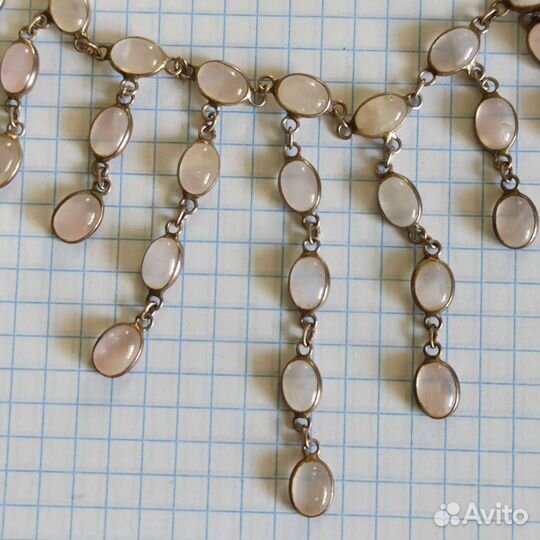 Серебряные колье, серьги, кольцо 925 пр, винтаж