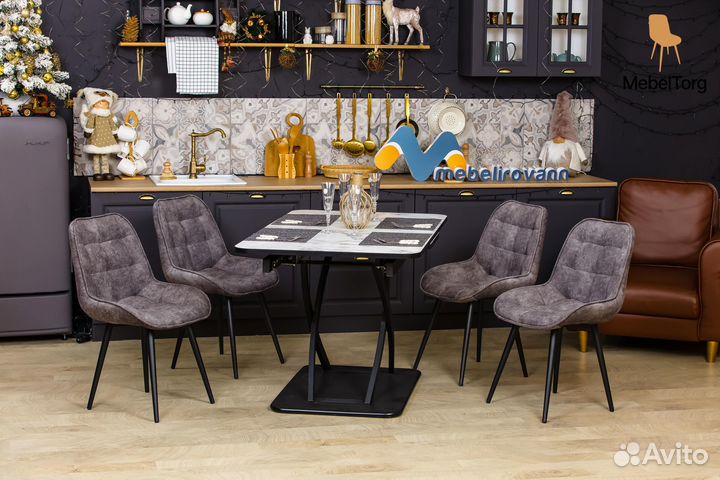 Мягкие велюровые стулья для кухни