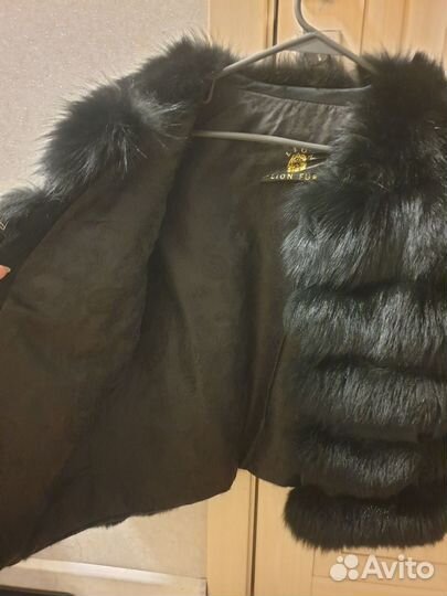 Полушубок из песца чёрный
