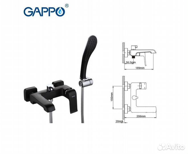 Смеситель для ванны gappo G3250