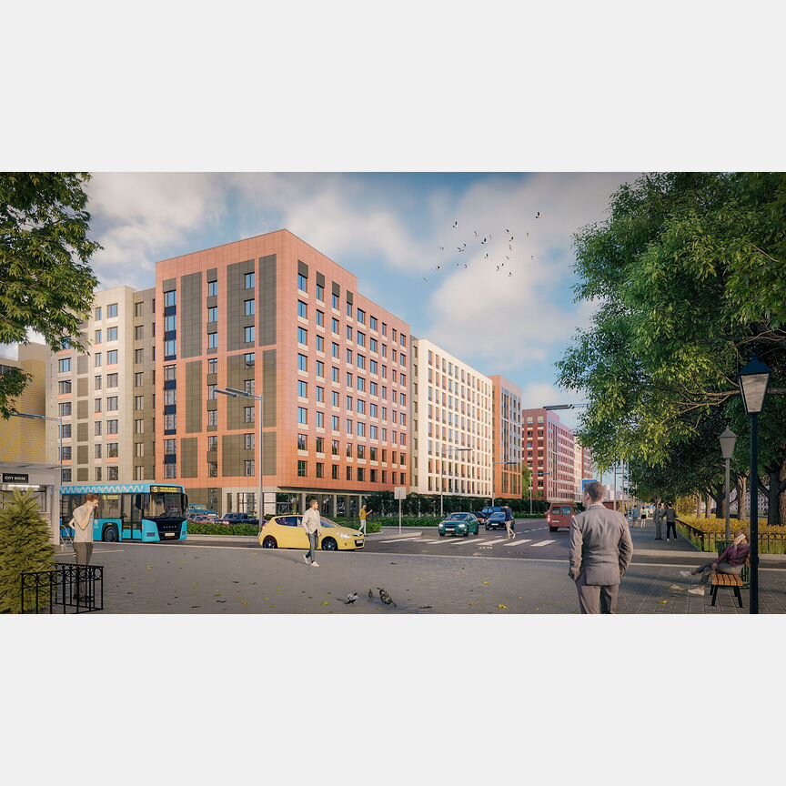 2-к. квартира, 57,4 м², 9/9 эт.