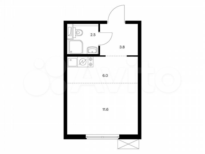 Квартира-студия, 23,9 м², 12/17 эт.