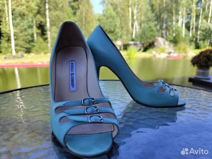 Туфли Manolo blahnik 36,5, цвет Тиффани