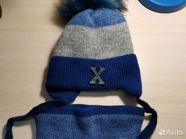 Зимний комплект шапка и снуд новые, размер 50-52