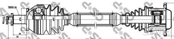 Привод в сборе VW polo IV/skoda fabia 1.4TDI-1