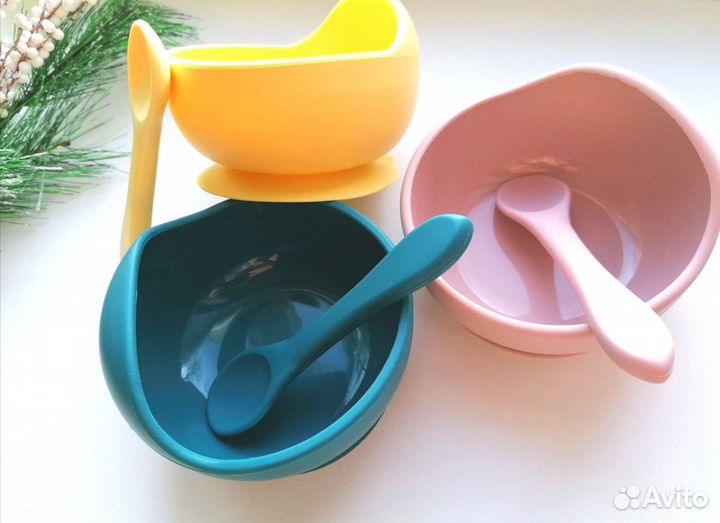 Посуда для прикорма, нагрудник силиконовый