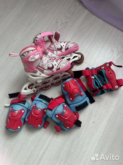 Роликовые коньки детские с защитой