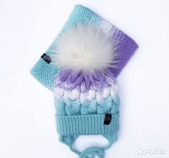 Комплект шапка и снуд зимний