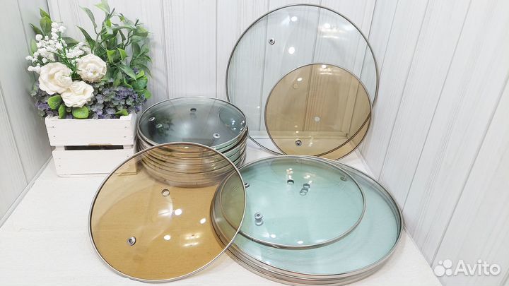 Крышки стеклянные без ручки 16,5-18,5-24,5 см