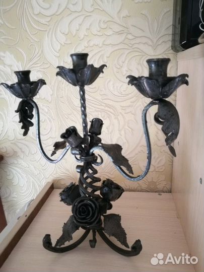 Подсвечник (канделябр) кованый