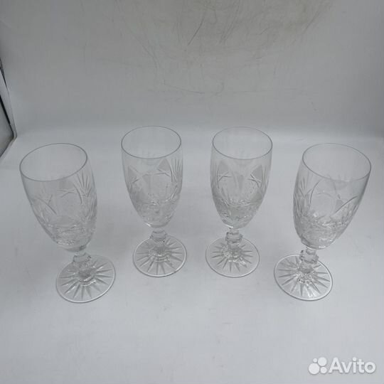 Хрустальные бокалы фужеры ретро быт одним лотом