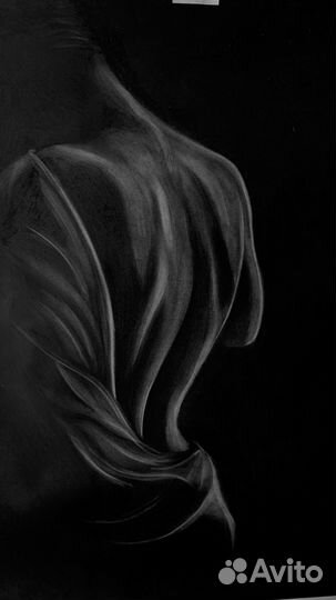 Картина в интерьер А1 бумага уголь на заказ